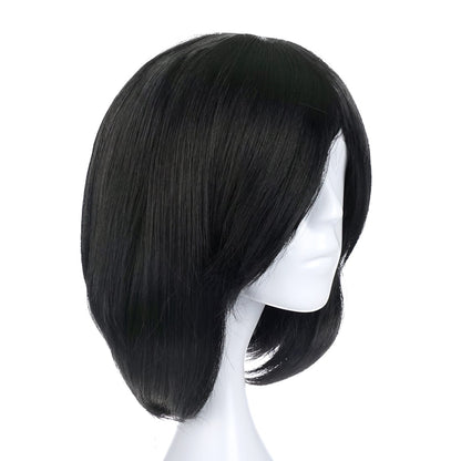 Cosplay Perücke von Mikasa Ackerman für Attack on Titan Fans, Schwarz