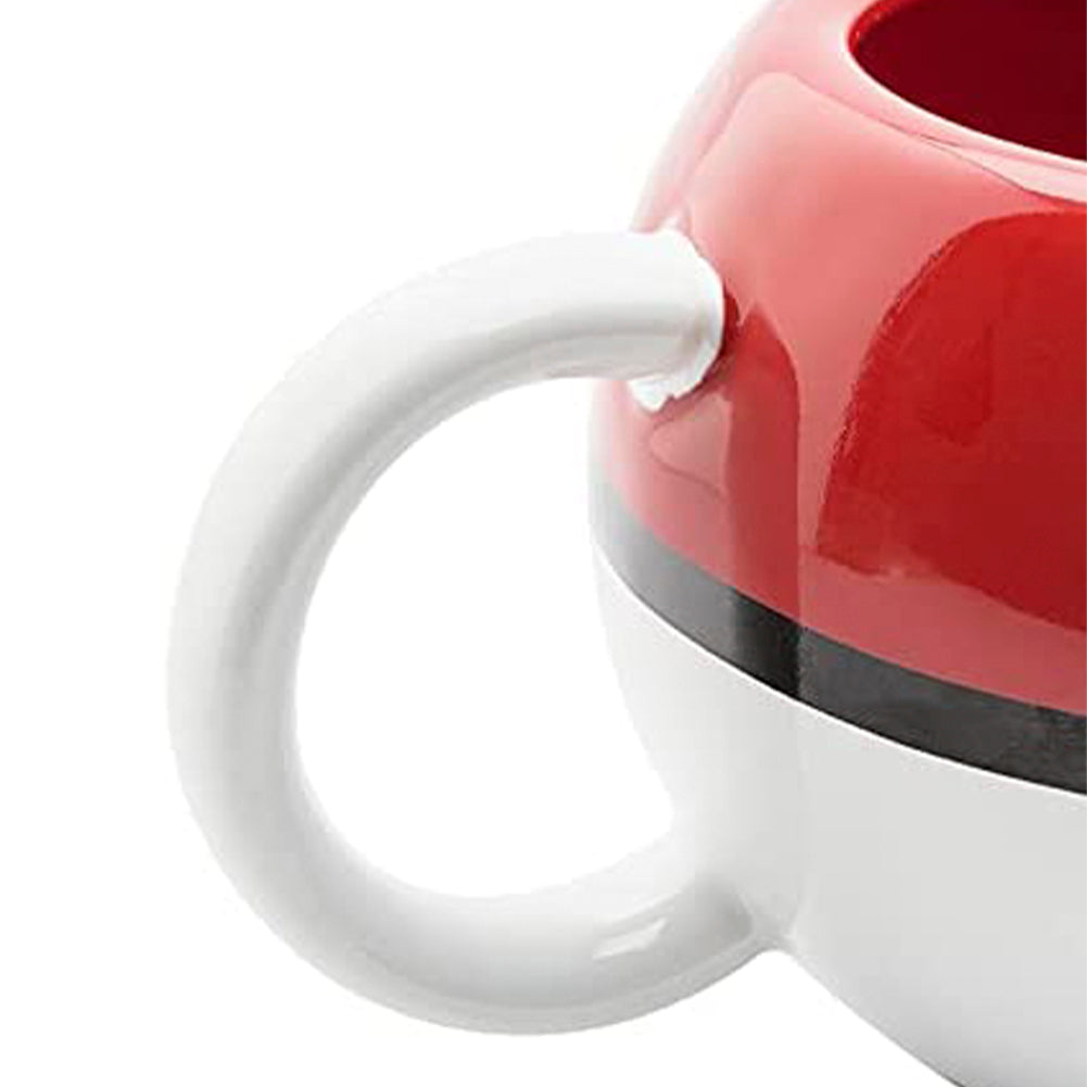 Große Pokémon 3D Tasse aus Keramik, Pokéball, Rot & Weiß, 400 ml