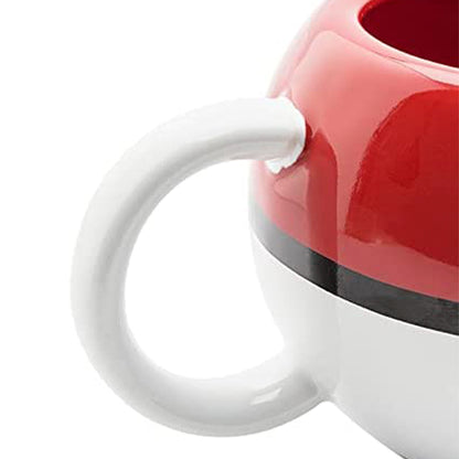 Große Pokémon 3D Tasse aus Keramik, Pokéball, Rot & Weiß, 400 ml