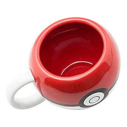Große Pokémon 3D Tasse aus Keramik, Pokéball, Rot & Weiß, 400 ml