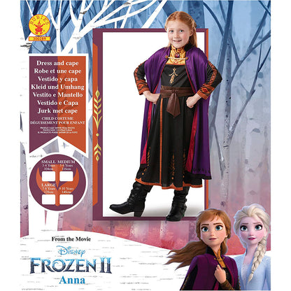 Anna Kleid Eiskönigin Kostüm, Frozen 2 Kinderkostüm, Prinzessin Classic Verkleidung, 116 cm