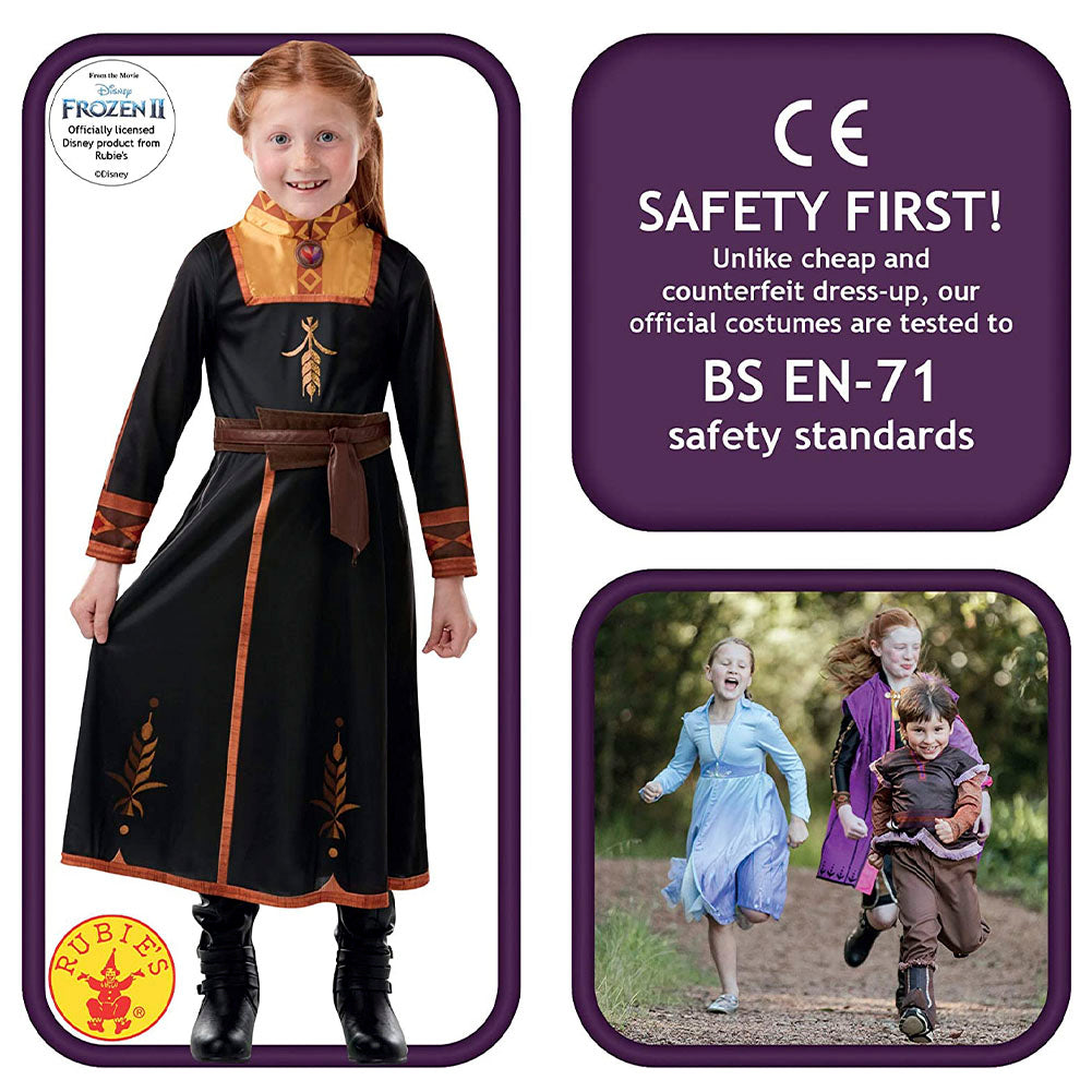 Anna Kleid Eiskönigin Kostüm, Frozen 2 Kinderkostüm, Prinzessin Classic Verkleidung, 116 cm