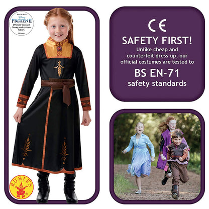 Anna Kleid Eiskönigin Kostüm, Frozen 2 Kinderkostüm, Prinzessin Classic Verkleidung, 116 cm