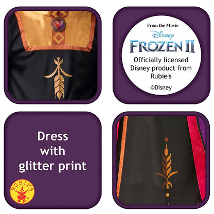 Anna Kleid Eiskönigin Kostüm, Frozen 2 Kinderkostüm, Prinzessin Classic Verkleidung, 116 cm