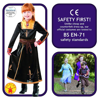 Disney Frozen 2 - Anna Kostüm für Kinder - Kleid mit Umhang & Gürtel - Rubie's