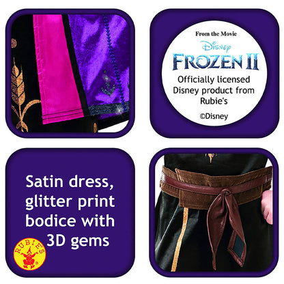 Disney Frozen 2 - Anna Kostüm für Kinder - Kleid mit Umhang & Gürtel - Rubie's