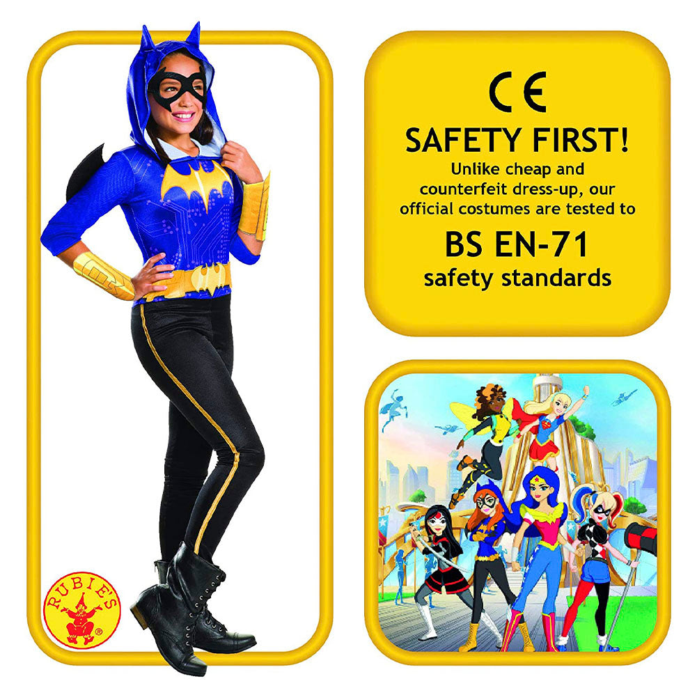 DC Super Hero Girls - Batgirl Kinderkostüm (Overall mit Flügeln & Maske) - Größe S - Rubie's
