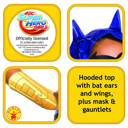 DC Super Hero Girls - Batgirl Kinderkostüm (Overall mit Flügeln & Maske) - Größe S - Rubie's