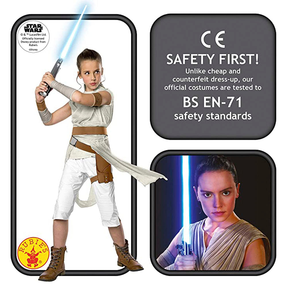 Star Wars: Der Aufstieg Skywalkers - Rey Skywalker Deluxe Kinderkostüm - Jedi Mädchen Cosplay Set - Rubies