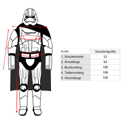 Captain Phasma Cosplay, Sturmtruppen Kapitän Kostüm, Star Wars Deluxe Overall, Größe M - XL