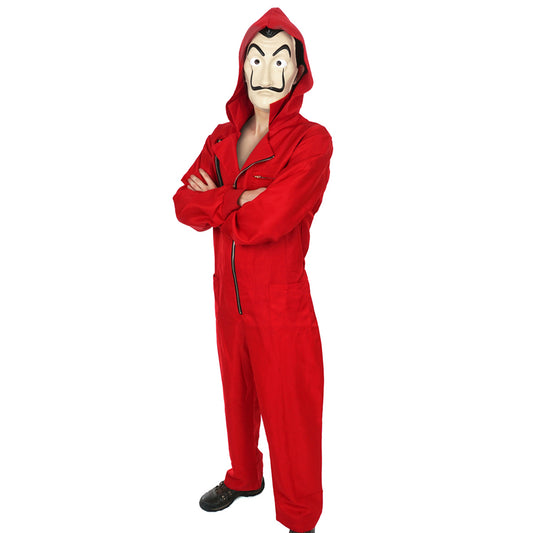Gauner Kostüm für Haus des Geldes Fans I Overall mit Dali Maske I Größen: S - XXL