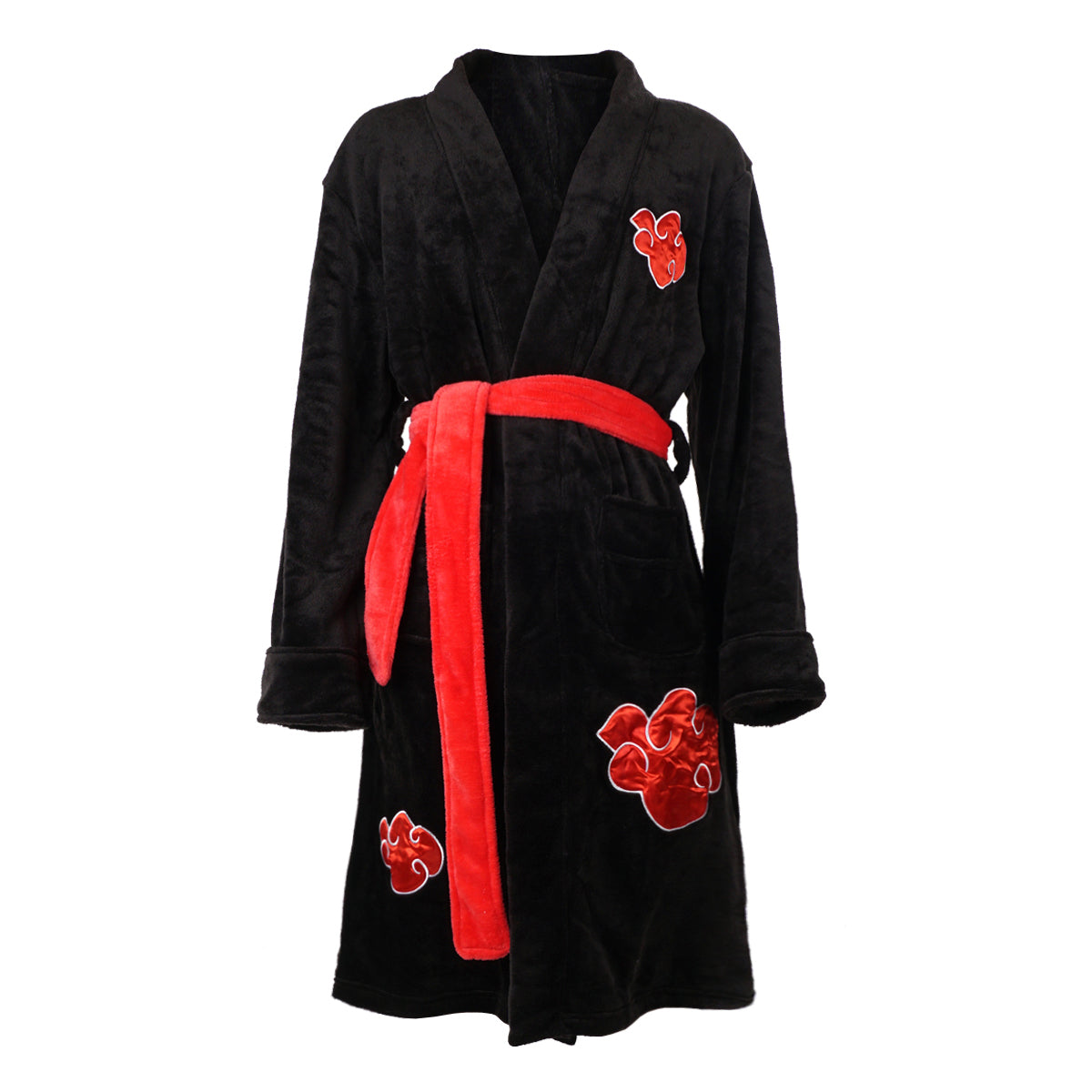 Kuscheliger Akatsuki Bademantel mit aufgenähten Wolken, Größen: M - L