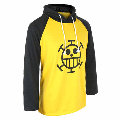Trafalgar Law Shirt mit Kapuze, Longsleeve im Heart Piratenbande Design, Größen: S - XXL