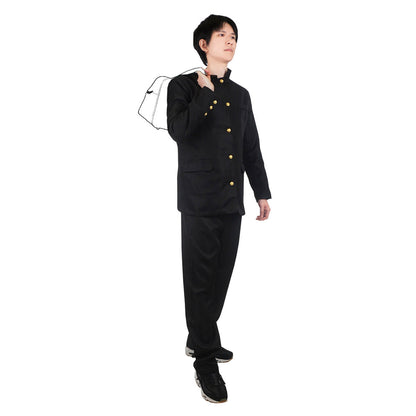 Japanische Schuluniform für Jungen, Gakuran Uniform, Schwarz, Größen: S - L