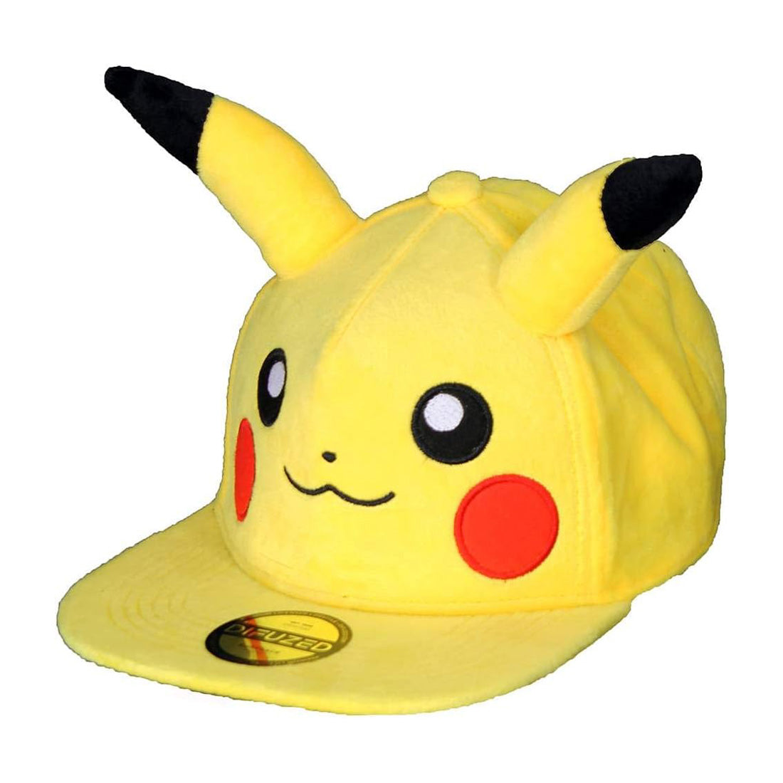 Pikachu Plüsch-Snapback mit Ohren, Pokémon Kappe - Difuzed