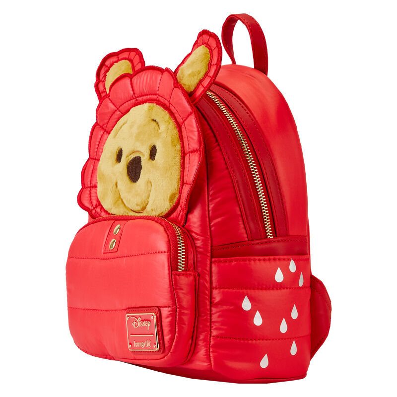 Loungefly Winnie Puuh in roter Puffer-Jacke, Disney Rucksack
