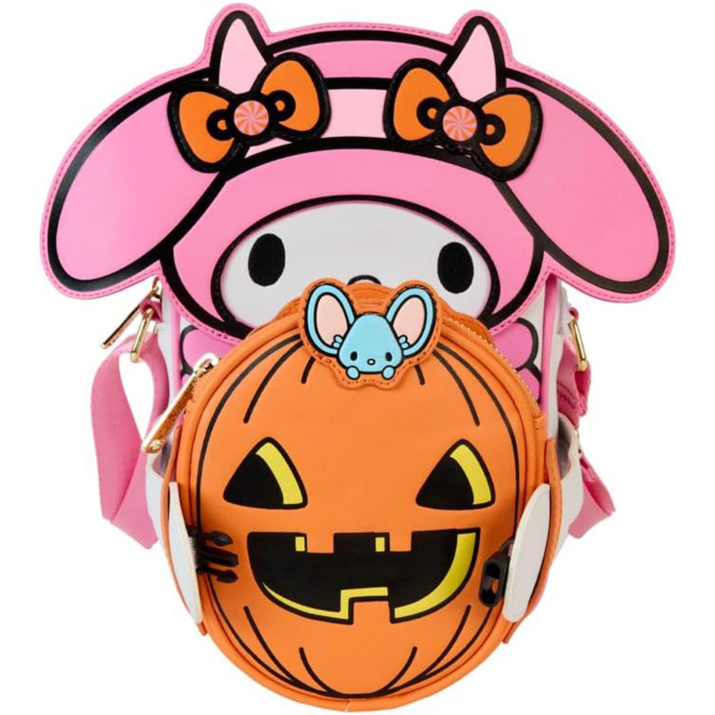 Loungefly Sanrio - My Melody Devil Umhängetasche, mit kleiner Kürbislaternentasche, Crossbuddies