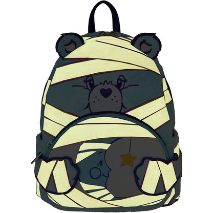 Loungefly Glücksbärchis X Universal Monsters - Schlummerbärchi als Mumie Rucksack, leuchtet im Dunkeln, passendes Innenfutter