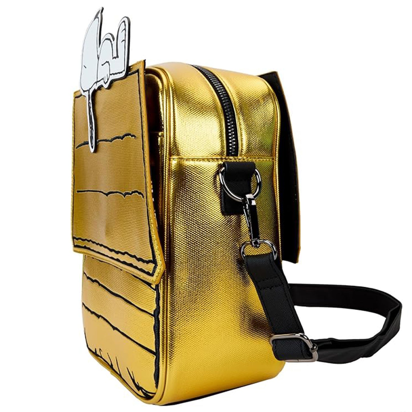 Loungefly Snoopy und Hundehütte, Peanuts Umhängetasche, 75th Anniversary Edition