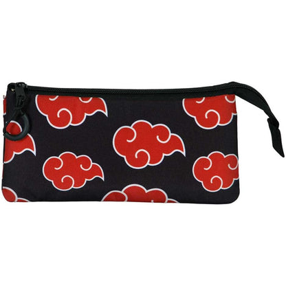 Naruto Clouds-Dreifach Federmäppchen, Schwarz, 23 x 11 cm