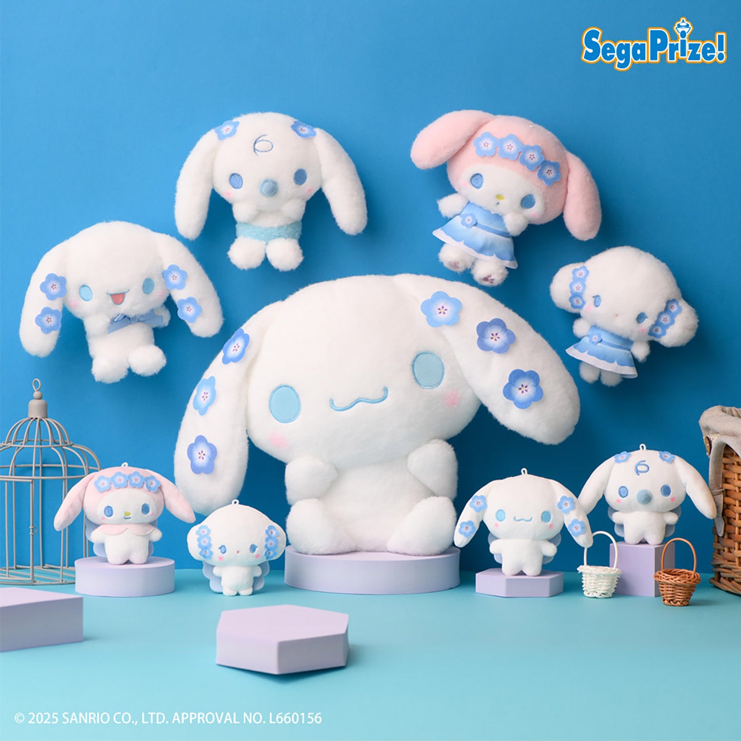SEGA Cinnamoroll mit lange Ohren, Sanrio Plüschfigur, 30 cm