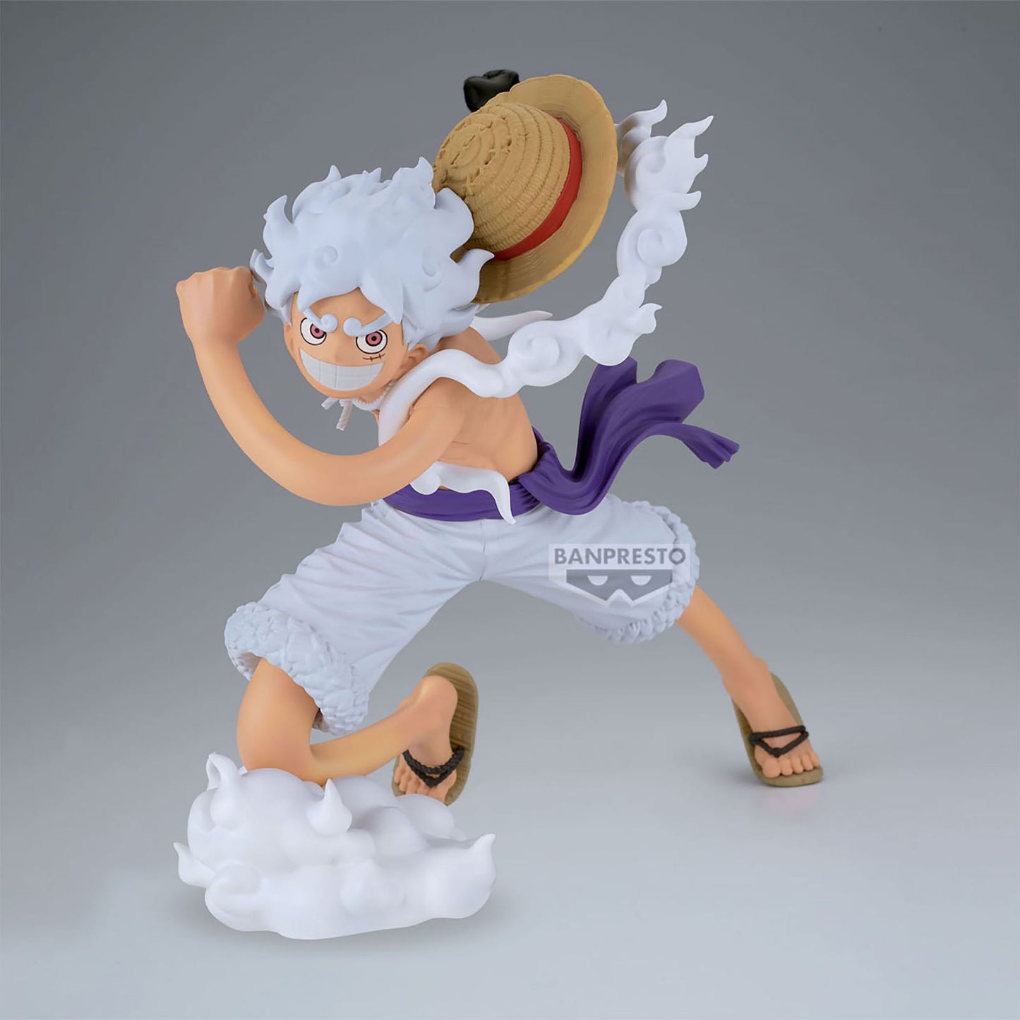 BANDAI Monkey D. Ruffy in Gear 5-II mit weißem Haar, One Piece Sammelfigur, 23 cm