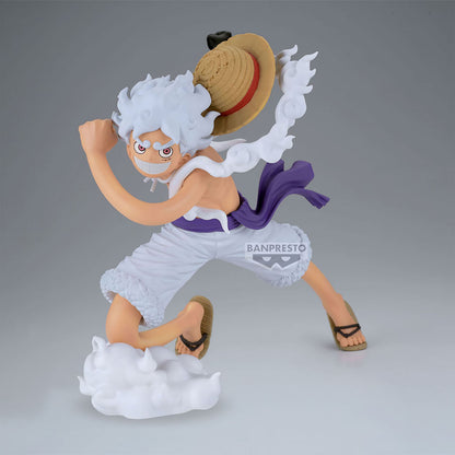 BANDAI Monkey D. Ruffy in Gear 5-II mit weißem Haar, One Piece Sammelfigur, 23 cm