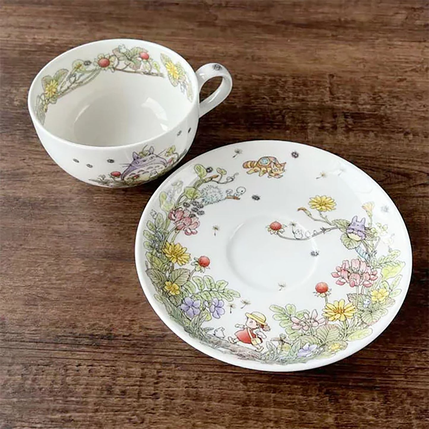 Noritake Cup and Saucer Totoro Strawberry - My Neighbor Totoro