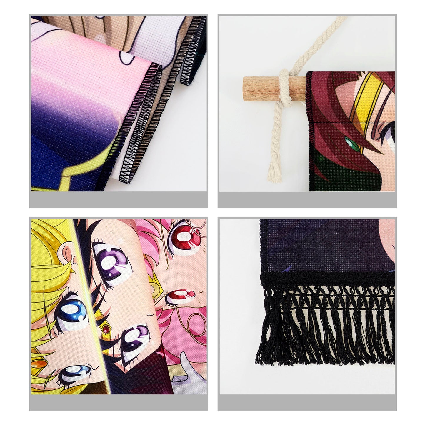 Sailor Moon Crystal - Sailor Krieger Augen - Stoff Rollbild - 135x33cm