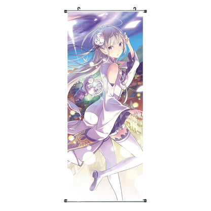 Re:Zero - Emilia, Rem & Ram - Rollbild aus Stoff - 100x40cm