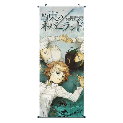 The Promised Neverland - Emma, Ray & Norman - Rollbild aus Stoff - 100x40cm