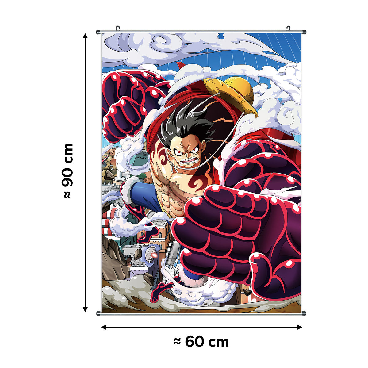 One Piece - Ruffy Gear 3rd - Rollbild / Kakemono aus Stoff - 60x90cm