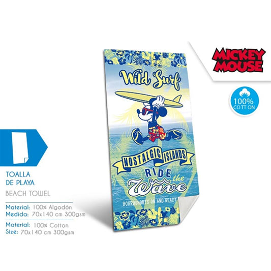 Disney - Micky Maus - "Wild Surf" Badetuch - Strandlaken - 70x140cm - Baumwolle
