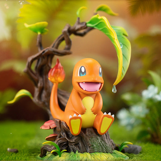 Pokémon - Glumanda (mit Riesenblatt) - Sammelfigur - 20 cm - MORSTORM