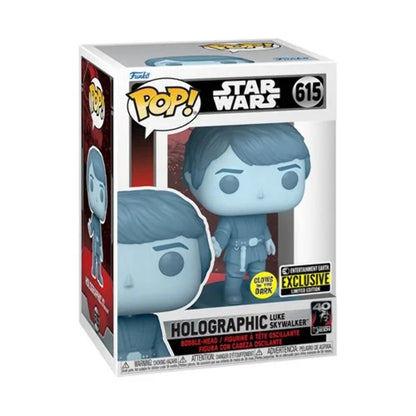 Star Wars: Die Rückkehr der Jedi-Ritter - Luke Skywalker (Holographic) - Funko Pop! Bobble-Head (N° 615) Glow in the Dark - 10 cm