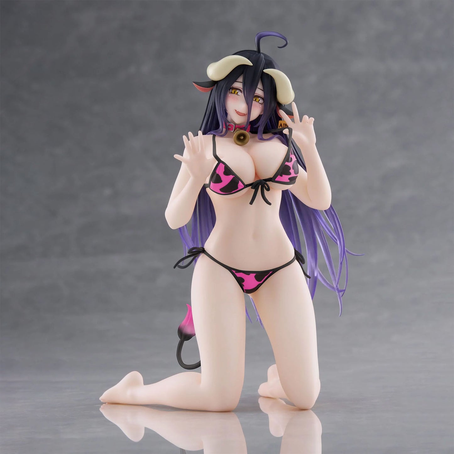 Overlord - Albedo (Cow-Print Swimsuit Ver.) - Desktop Cute Figure Renewal - 13 cm - Taito