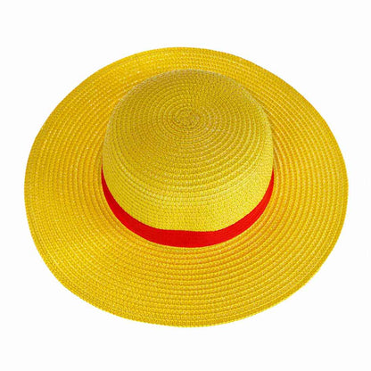 One Piece - Monkey D. Ruffy Strohhut – Handgeflochtener Cosplay Hut - 32 cm