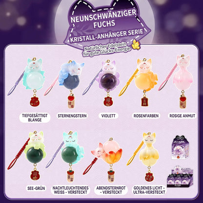 Tushan Neunschwänziger Fuchs: Kristall-Charm - Mystery Box Schlüsselanhänger Blind Box - Einzelbox - 9 cm