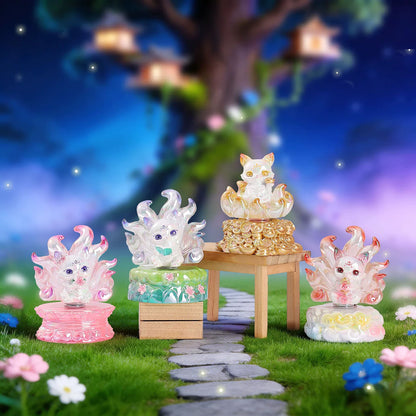 Neunschwänziger Geisterfuchs: Mengyou Shanhai – Drehbarer Kristall-Kitsune - Mystery Box Sammelfigur Blind Box - Einzelbox - 10cm - Andere