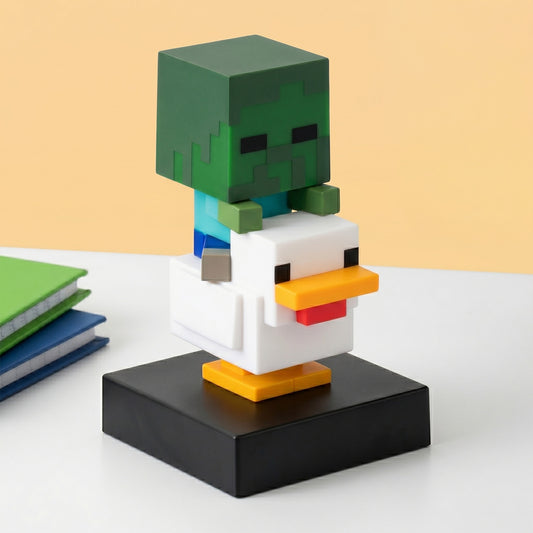 Minecraft - Chicken Jockey (Hühner-Reiter) - Mini 3D Icon Tischlampe / Nachtlicht – 11cm - Paladone