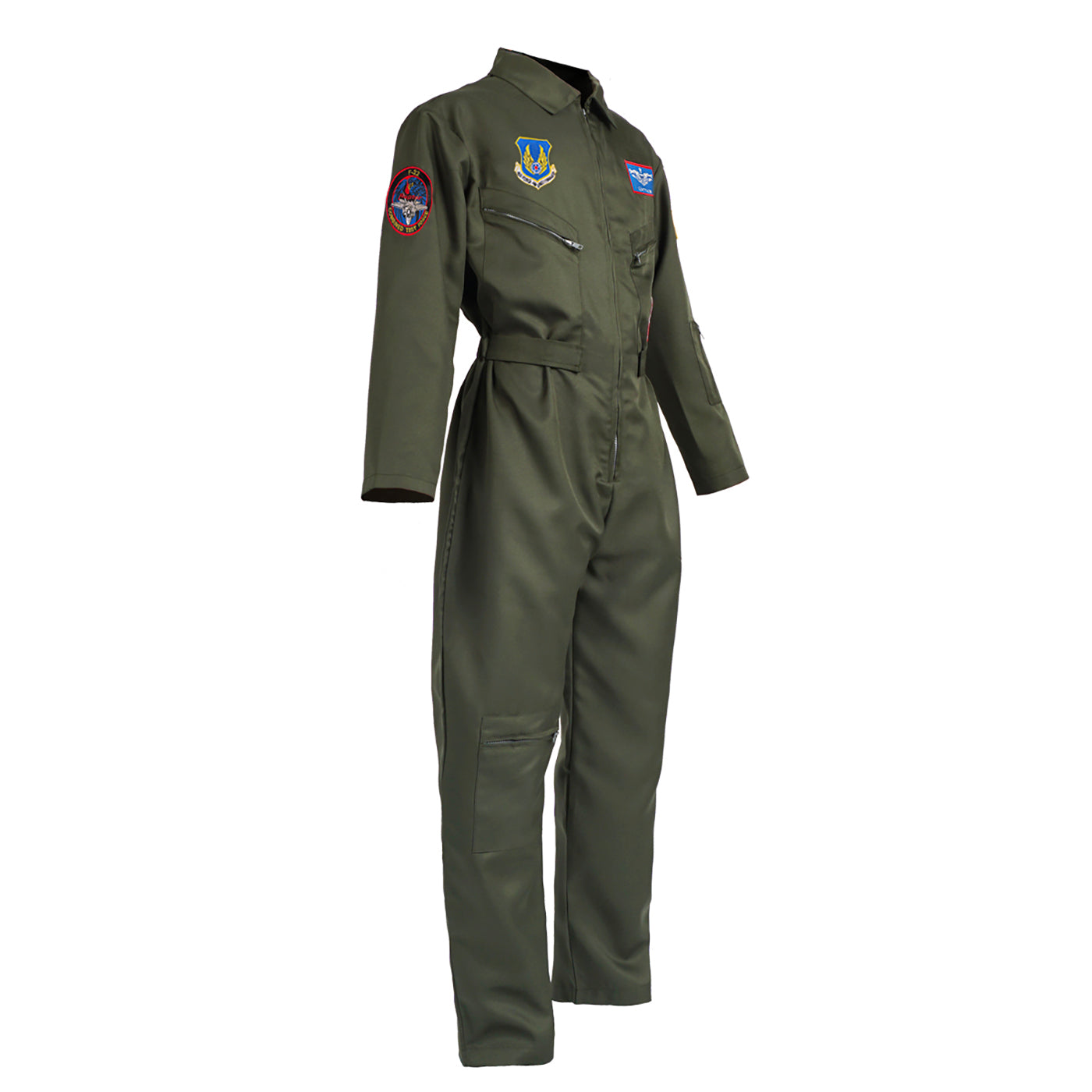 Kampfpiloten Kostüm Maverick, Fliegerkombi Olivegrün, Größen: S - XL