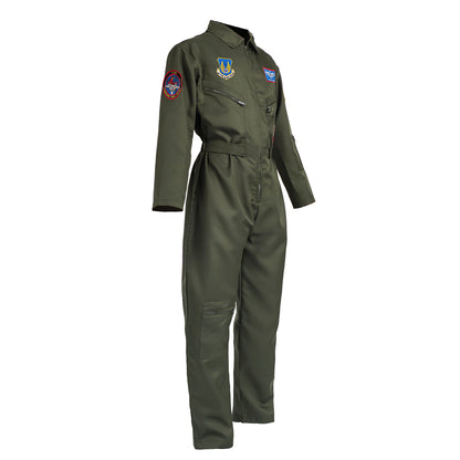 Kampfpiloten Kostüm Maverick, Fliegerkombi Olivegrün, Größen: S - XL