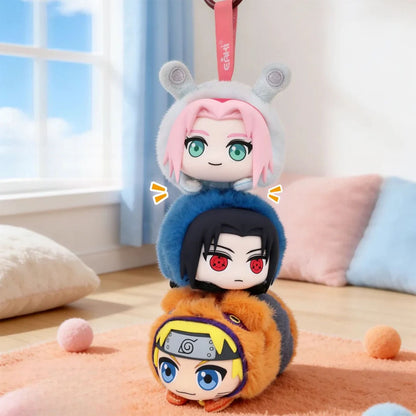 Naruto Shippuden - Cute Beast Lying Party - Plüsch Anhänger Blind Box mit Magnet - Einzelbox - 9 cm - EAKI