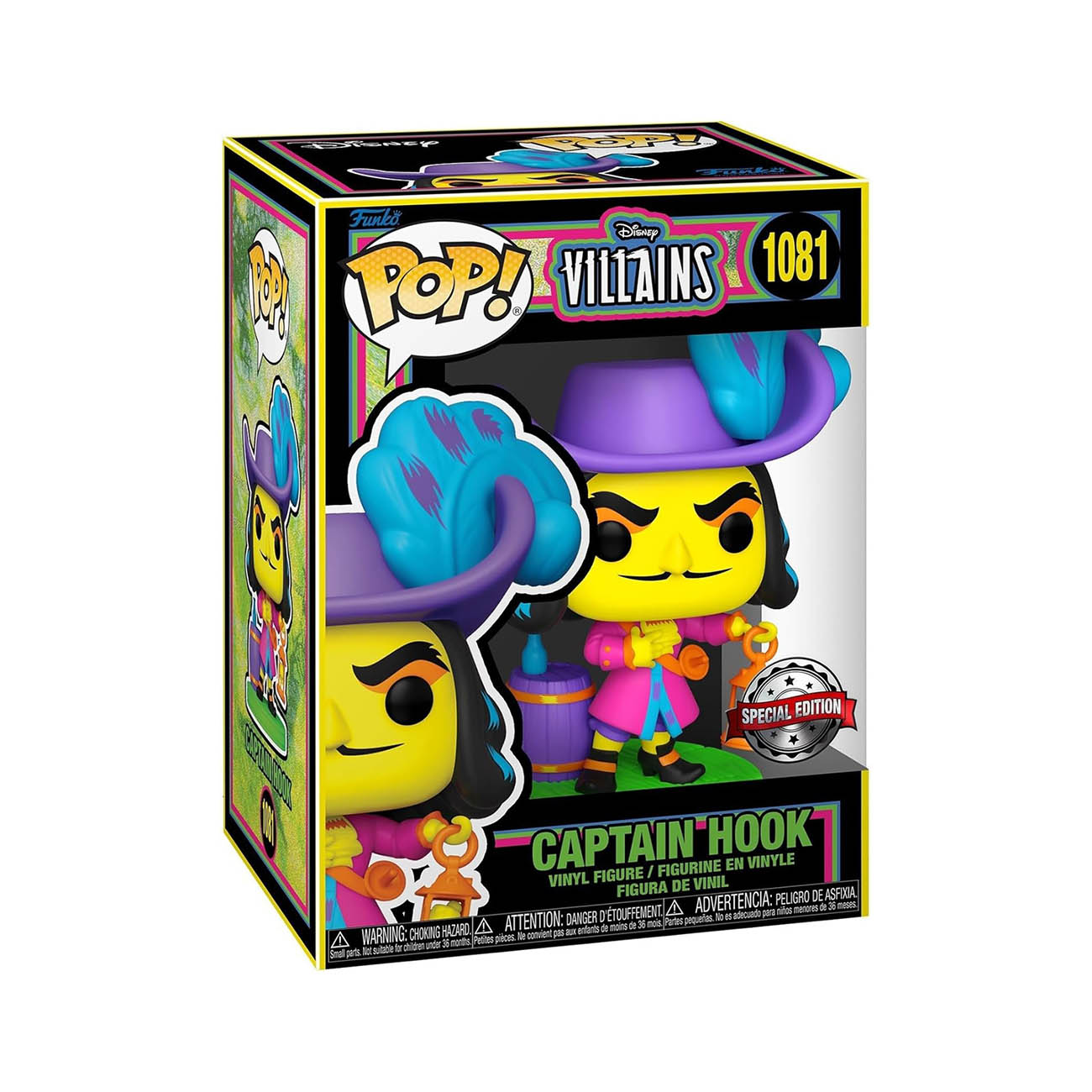 Disney Villains - Captain Hook (Blacklight) - Funko Pop! Vinyl Figur N° 1081 - 10cm - Funko