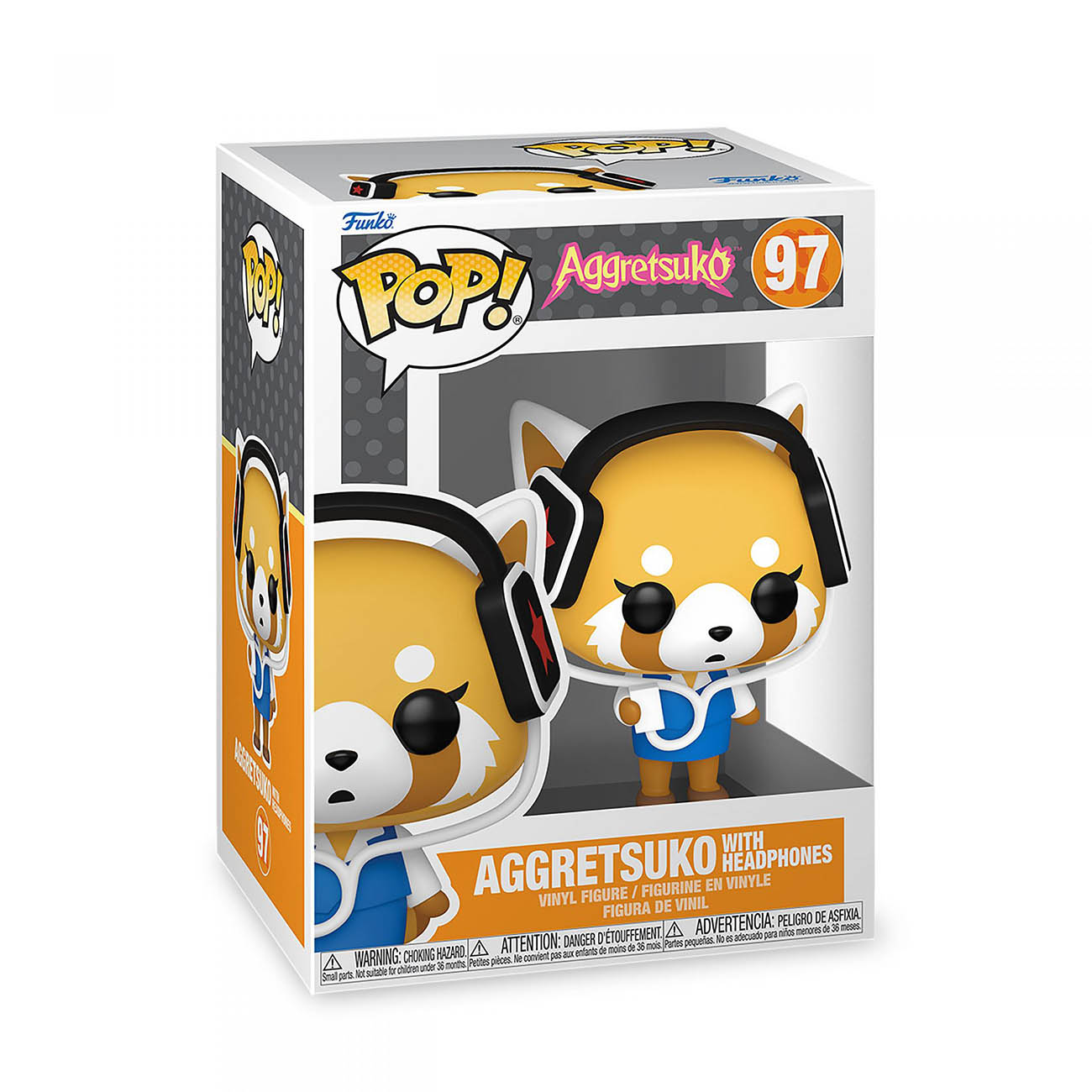 Sanrio - Aggretsuko mit Kopfhörern - Funko Pop! Vinyl Figur N° 97 - 9cm - Funko