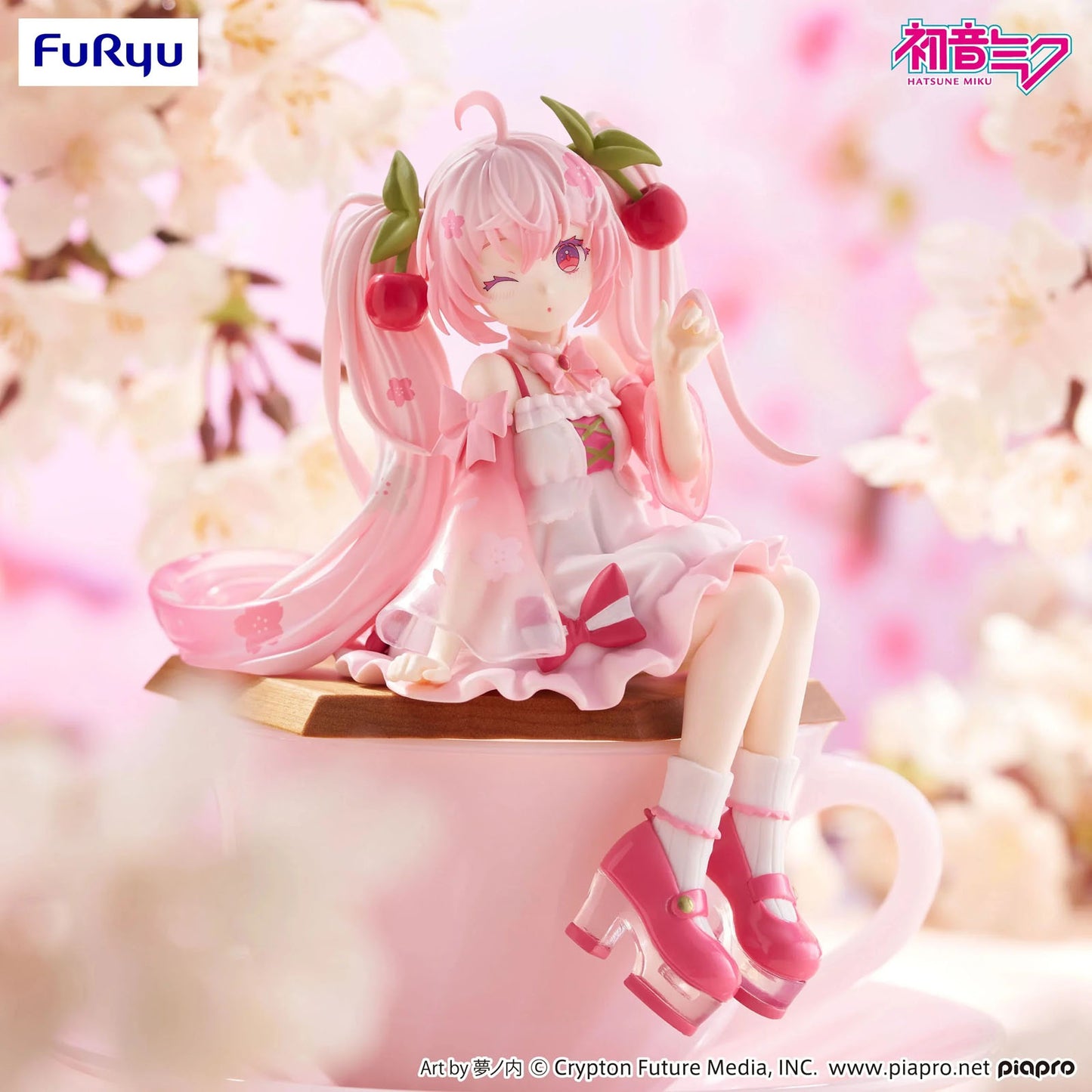 Vocaloid - Sakura Miku 2025 Figur Noodle Stopper - Winking Version - 14cm - FuRyu