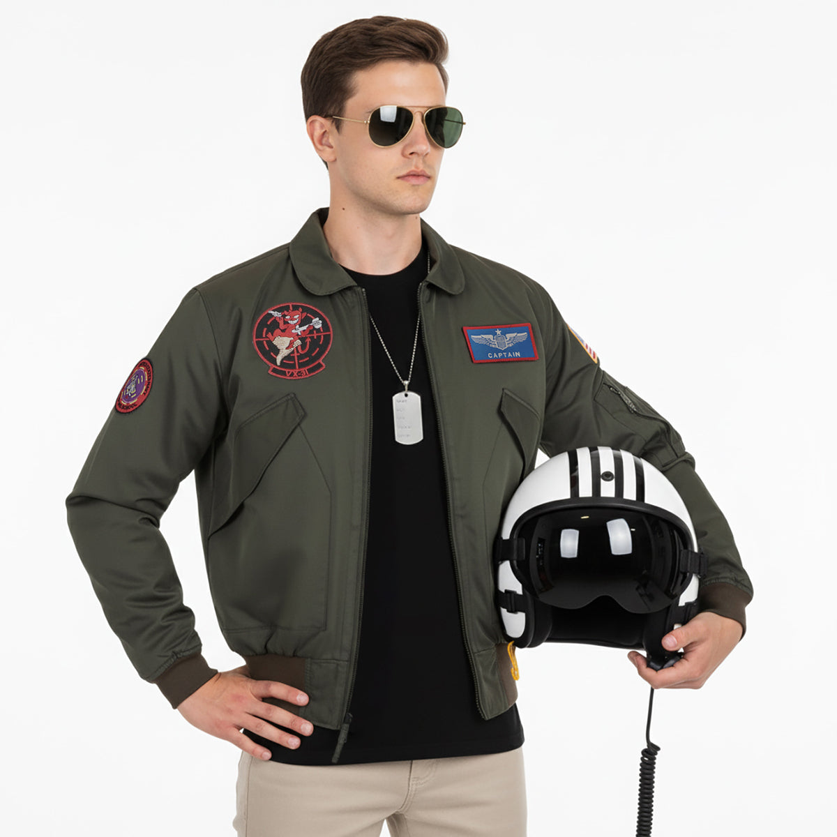 Bomberjacke von Maverick, Pete Mitchell Militär Jacke, Größen: S - XL