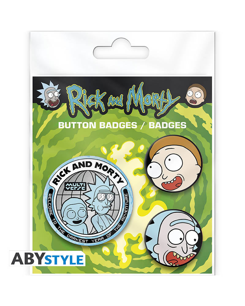 Rick and Morty - Rick & Morty - Button-Set 3-teilig - 5 cm / 3,2 cm - ABYstyle