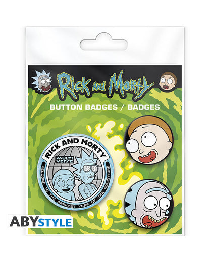 Rick and Morty - Rick & Morty - Button-Set 3-teilig - 5 cm / 3,2 cm - ABYstyle