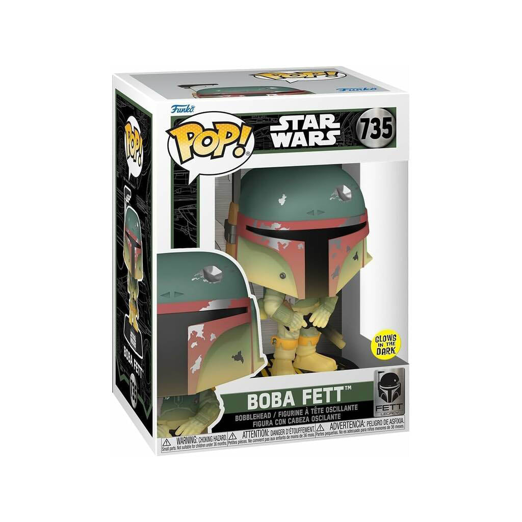 Star Wars - Boba Fett (Fett Legacy GITD) - Funko Pop! Vinyl Figur N° 735 - 9cm - Funko